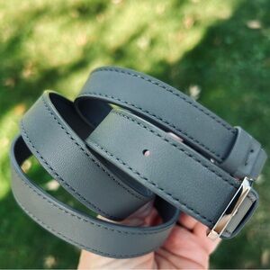 MCM Gray Leather Replacement Purse Bag Strap W/ Silver Push Gate Hook Hardware